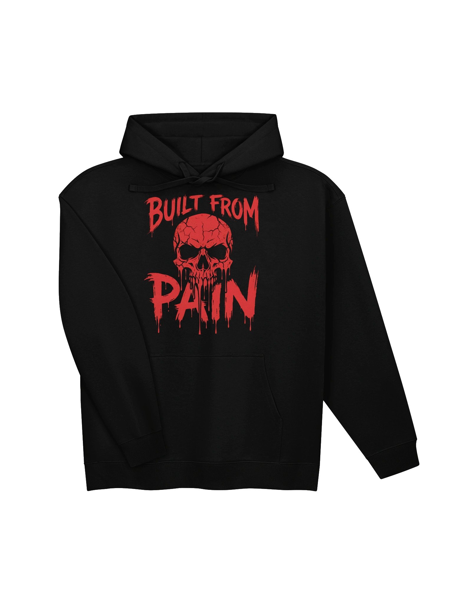 Built From Pain Skull Print Hoodie – Men's Streetwear Pullover product image (3)