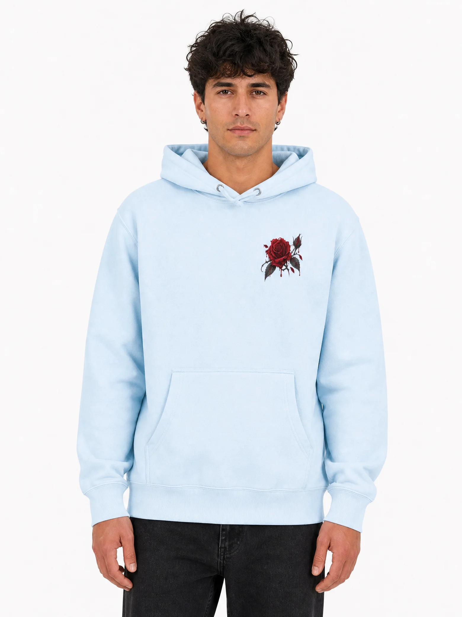 Gothic Skull & Bloody Roses Double-Sided Graphic Hoodie | Dark Romance Hoddie product image (3)