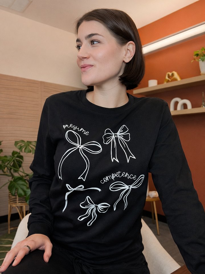 Presume Competence Bows Long Sleeve Women's Tee product image (1)