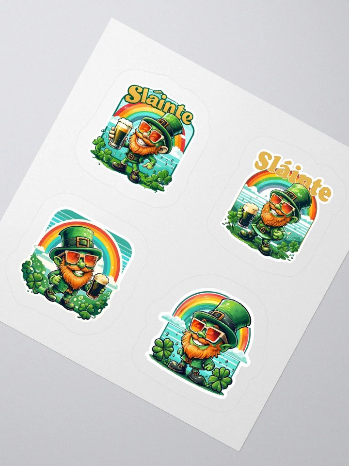 Leprechaun Cheers Kiss Cut Stickers product image (4)