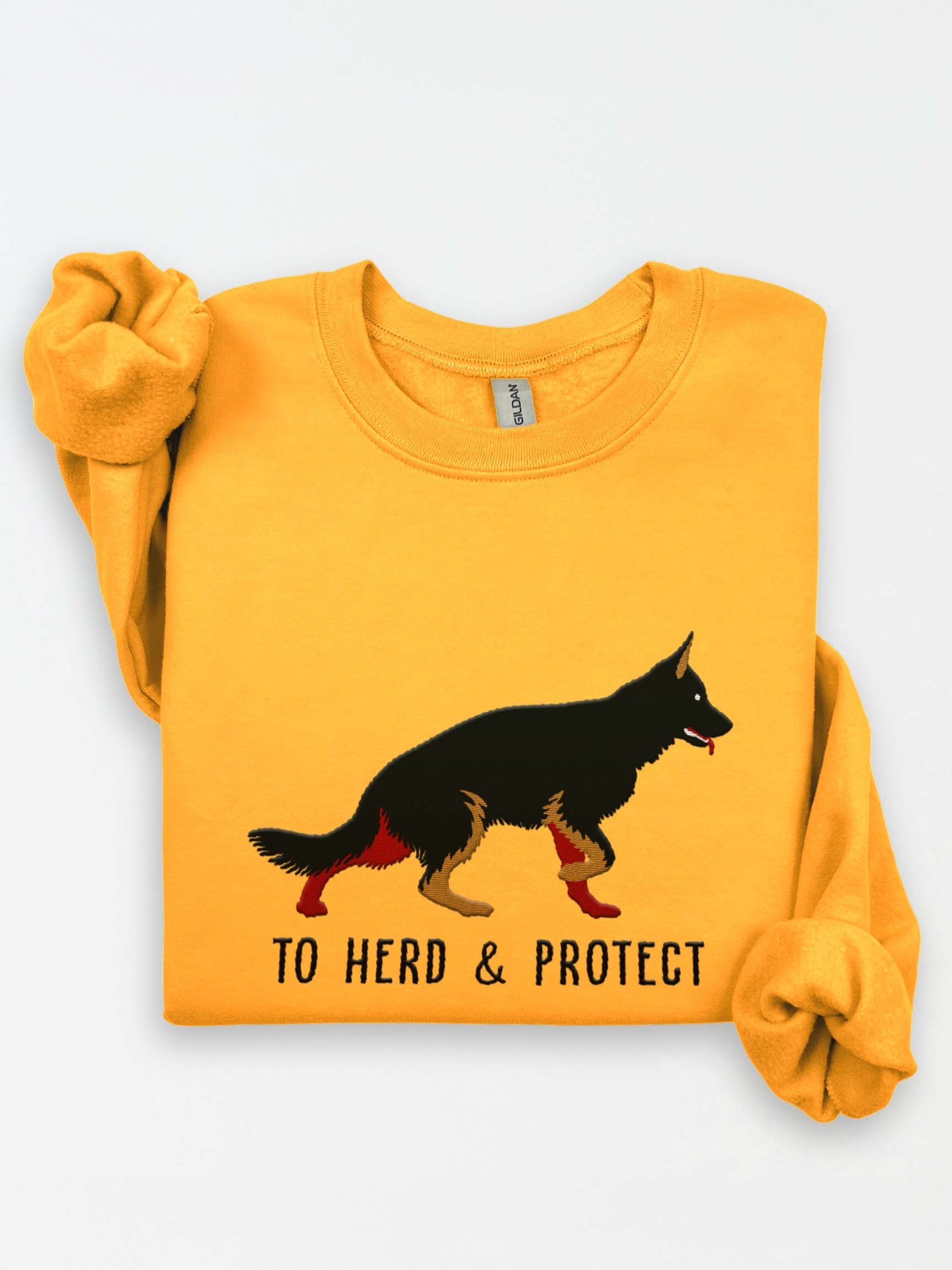 To Herd & Protect Sweatshirt (Embroidered) of a German Shepherd(Bicolor) product image (2)