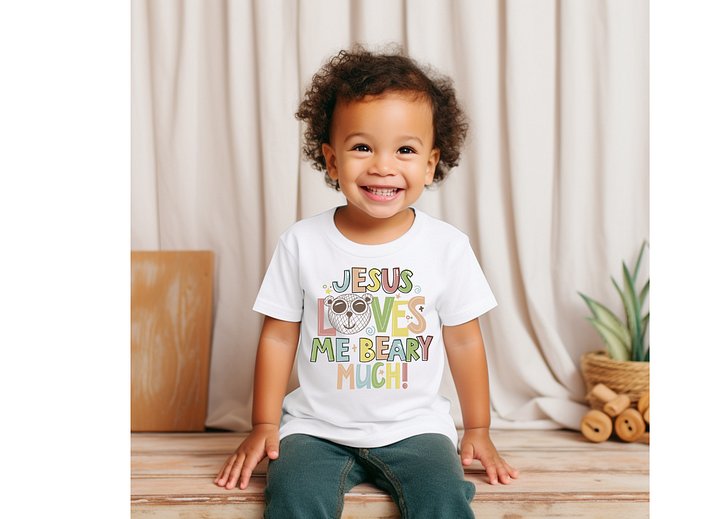 Jesus Loves Me Beary Much Toddler T-Shirt product image (1)