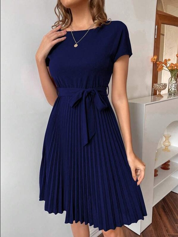 Adlest EMERY ROSE Pleated Hem Self Belted Dress product image (7)