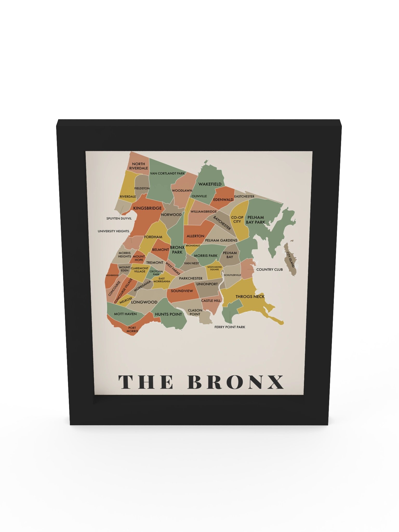 Bronx Neighborhood Map (Earth) [all] | Framed product image (61)