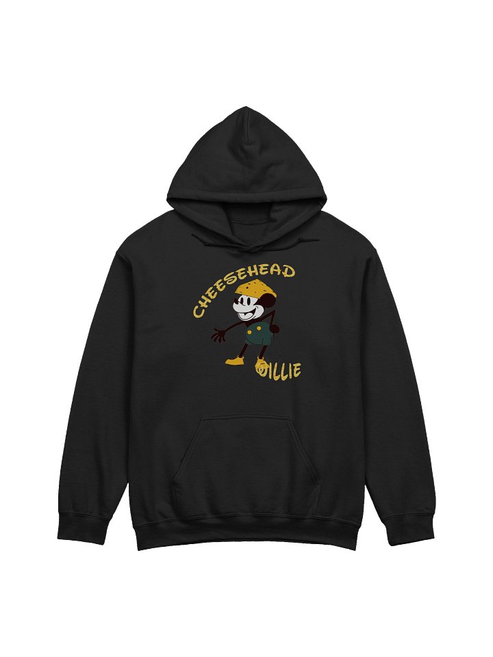 Cheesehead Willie Cartoon Hoodie Dark Color product image (1)