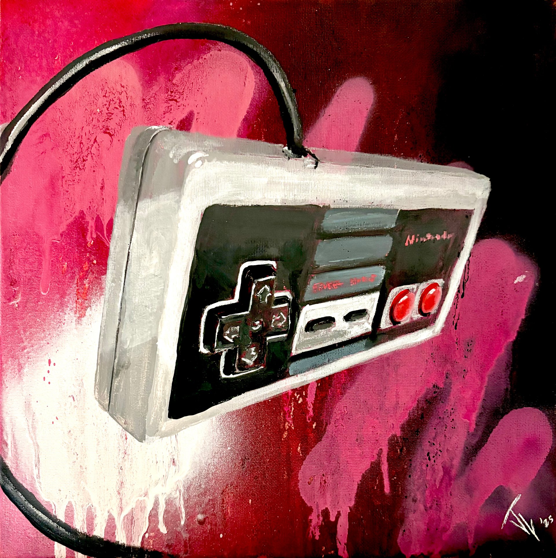 Hand painted 12x12 THE Classic Controller product image (1)