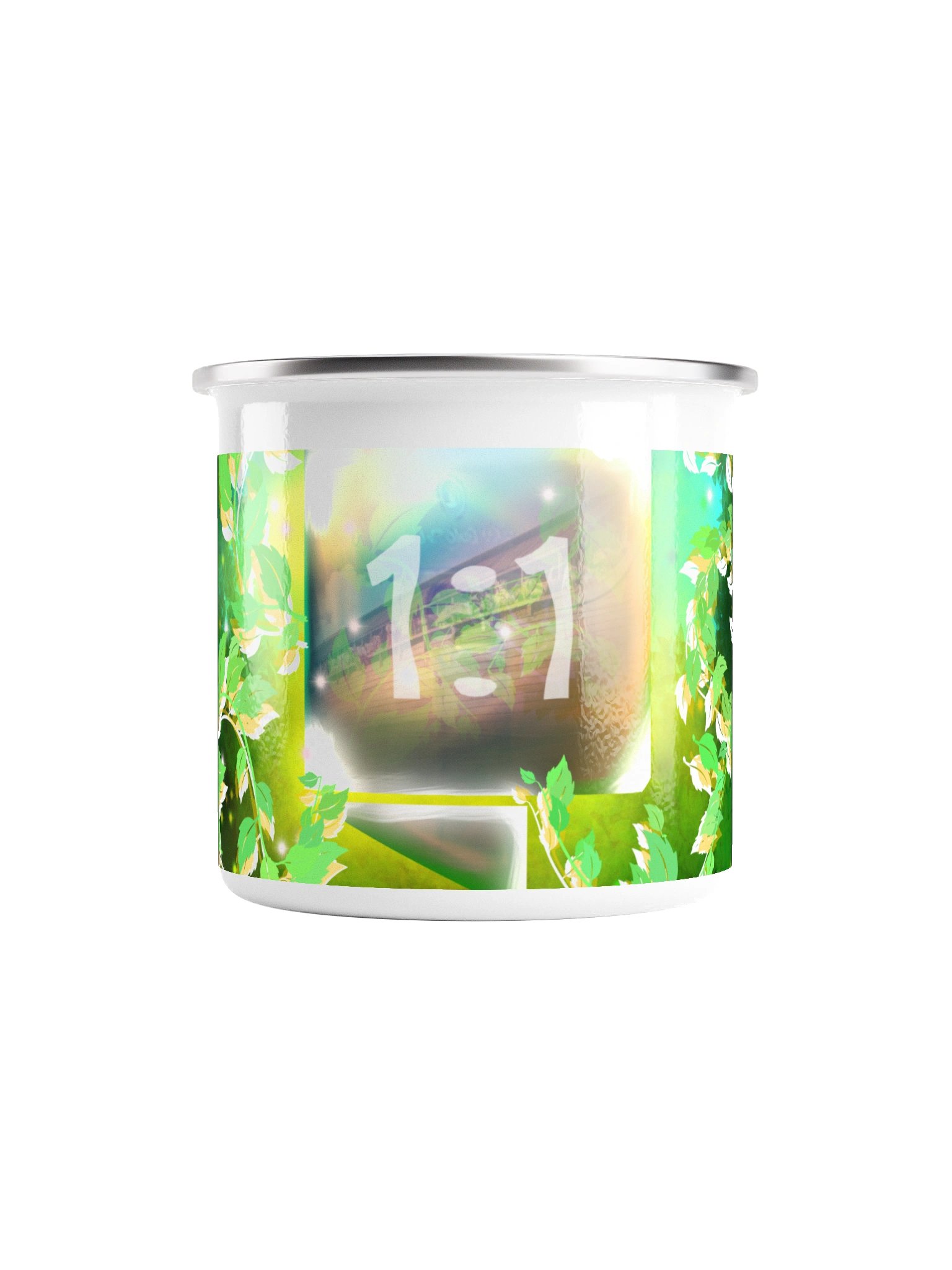 AiG Logo Enhanced into a Solarpunk Artifact Nature Glow Enamel Mug product image (2)