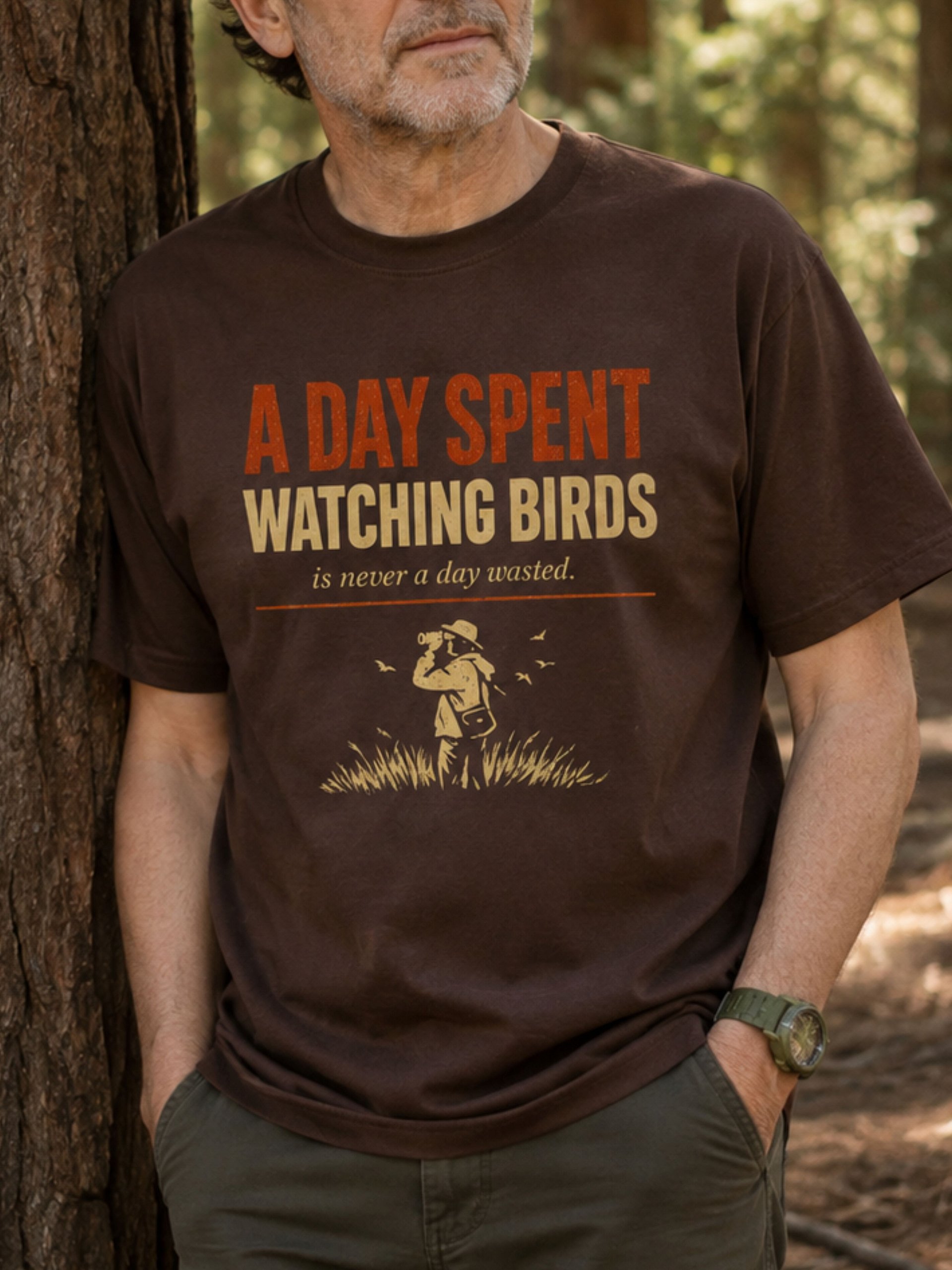 A Day Spent Watching Birds T-Shirt – Uplifting Nature Graphic Tee for Birdwatchers product image (7)