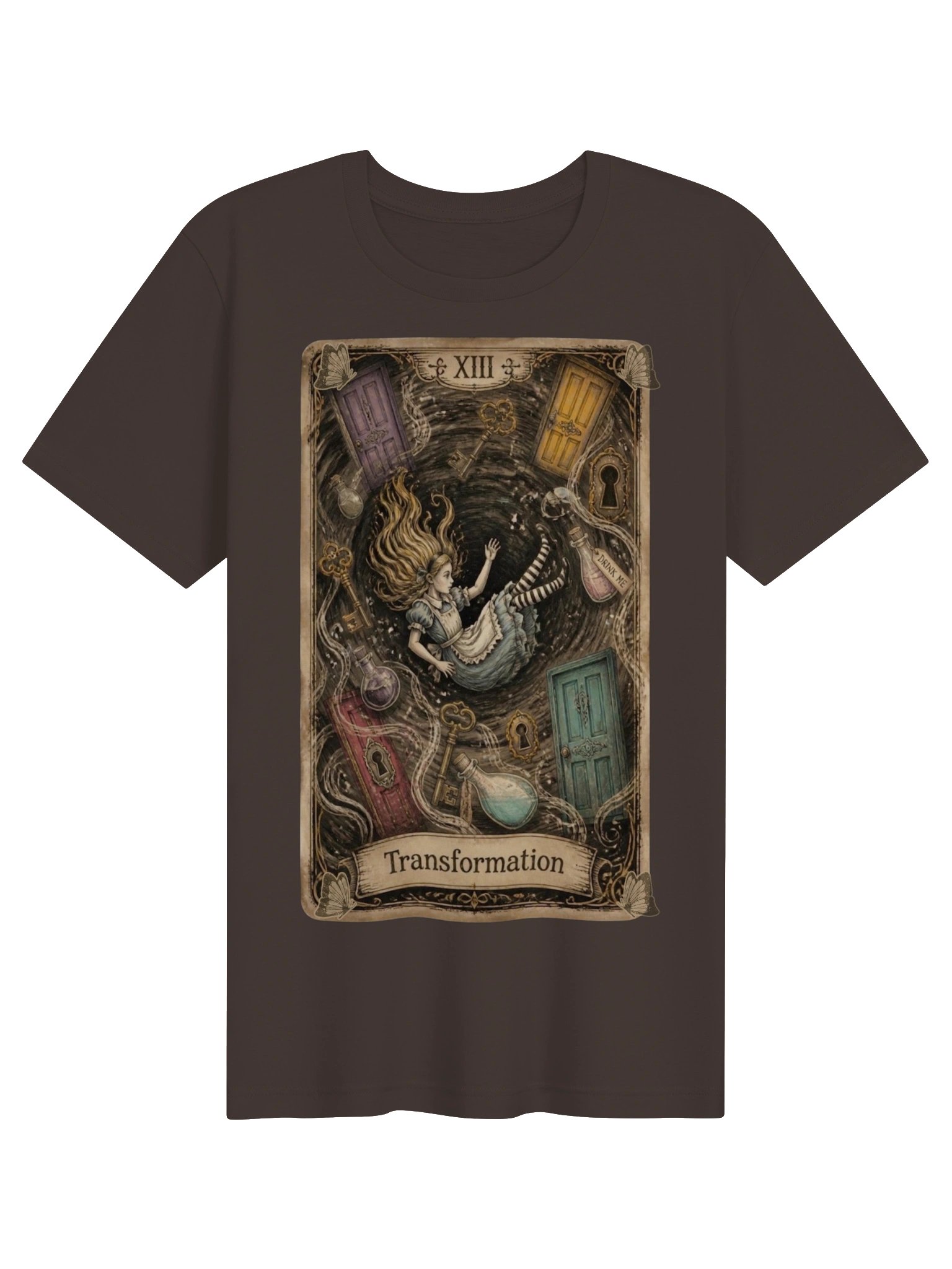 Wonderland Transformation Shirt, Surreal Alice Tarot Card Graphic product image (2)