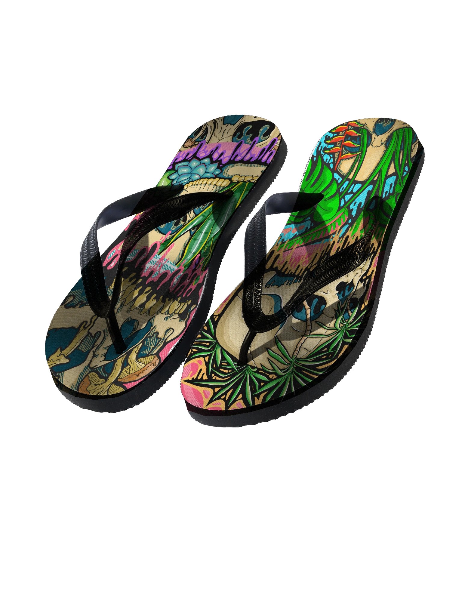 Drippy Skull Collection Flip Flops product image (1)