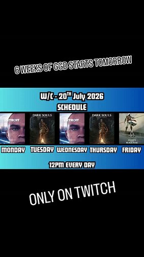 the 6 weeks of me strwaming wvery weekday starts tomorrow and I am beyond excited come join if yoy haven't already and let's ...