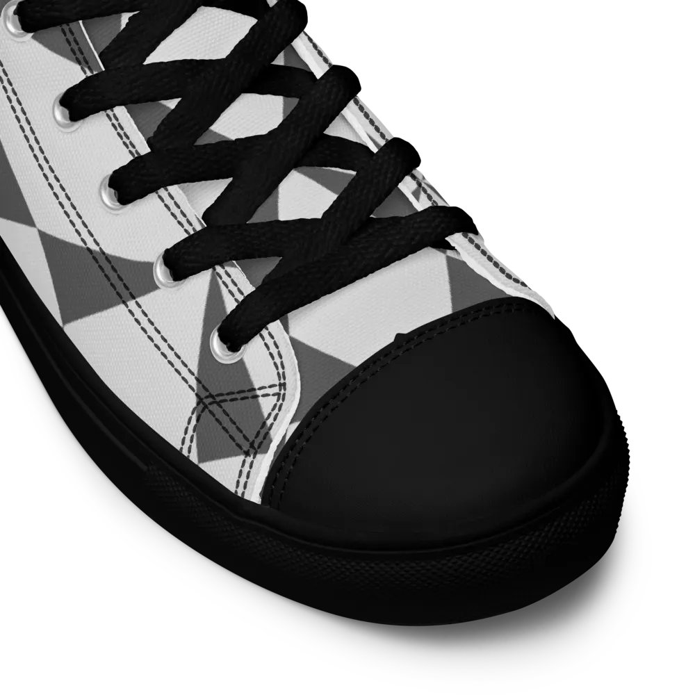 BBG Grey/White Pattern High Tops - Black Soles product image (9)