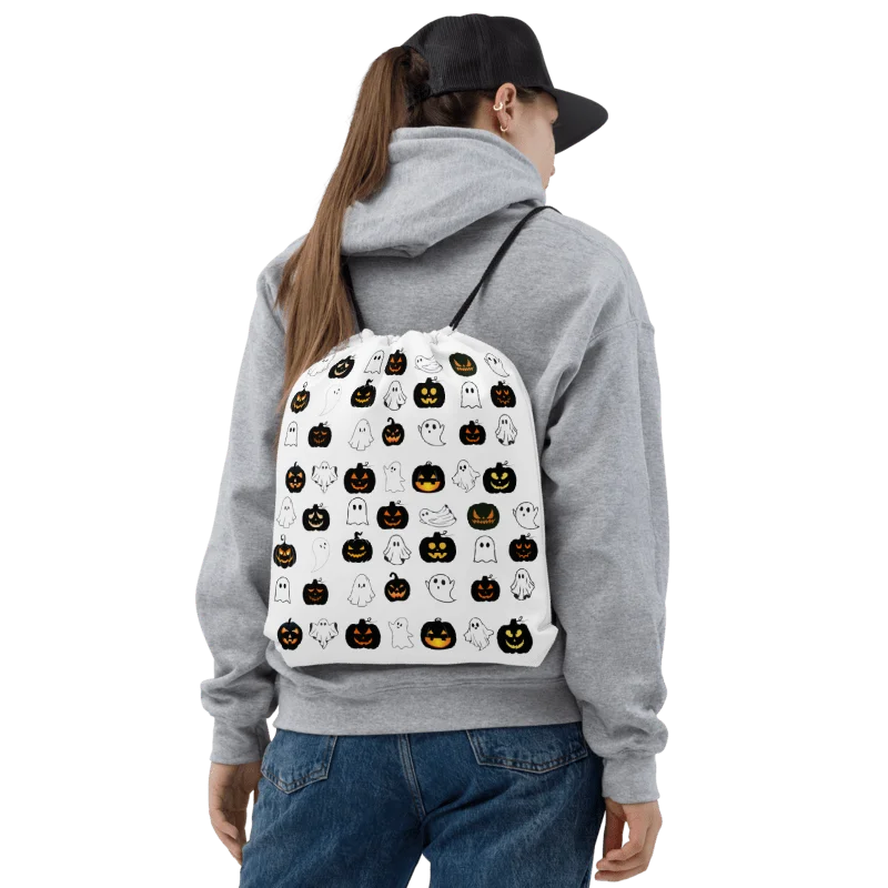 Ghosts & Pumpkins Drawstring Bag product image (1)