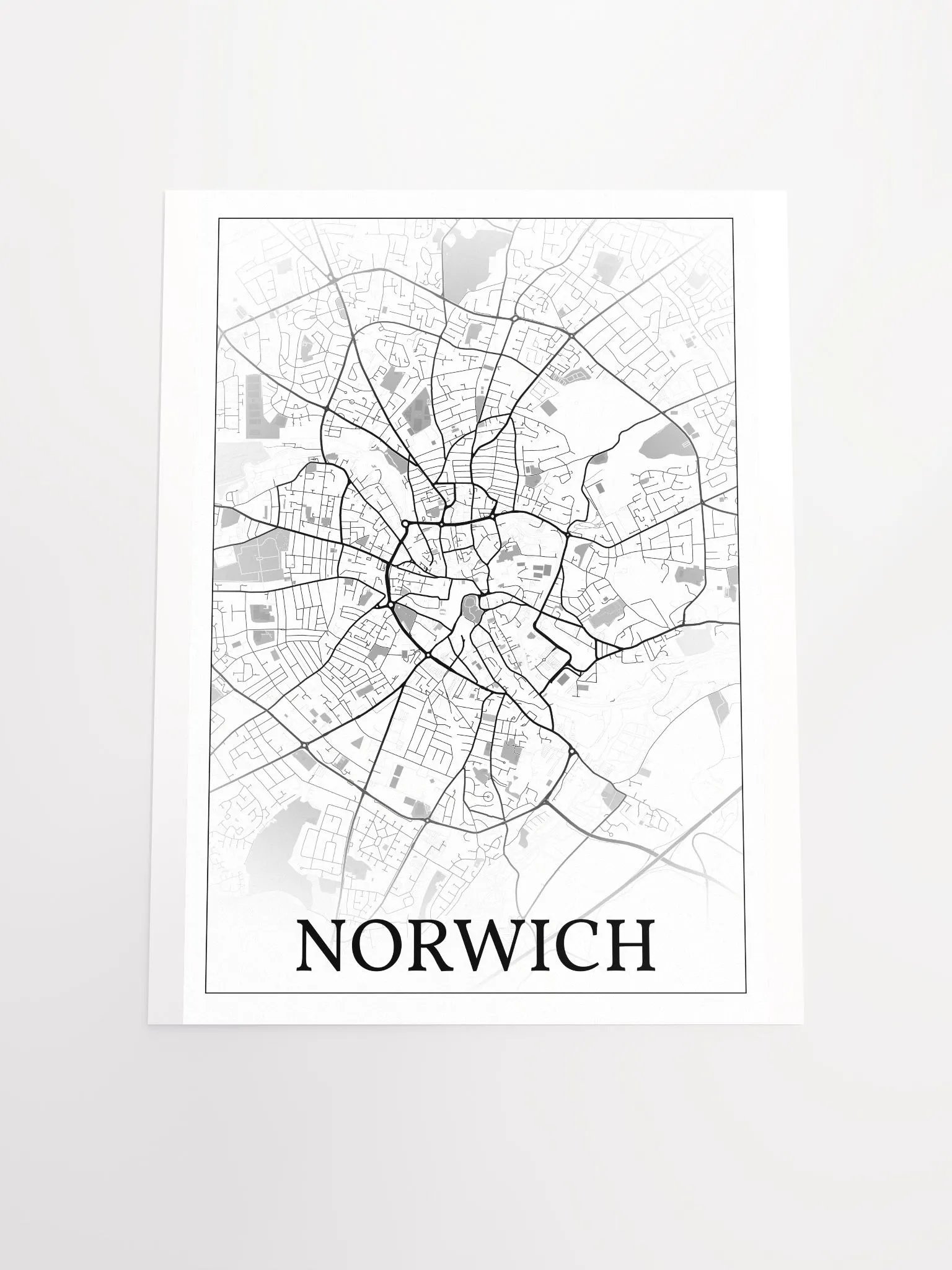 Norwich, England, city map print product image (18)