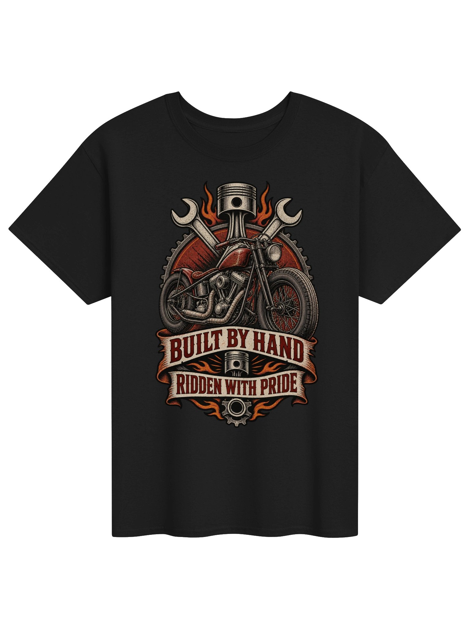 Built by Hand Ridden with Pride Vintage Bobber T-Shirt product image (1)