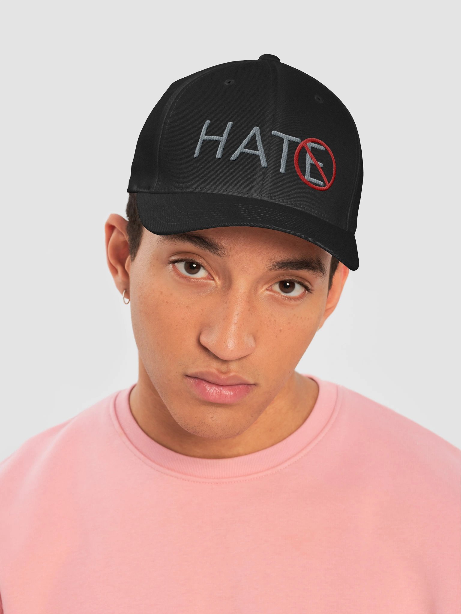 No Hate Flexfit Cap - Gray Lettering product image (5)