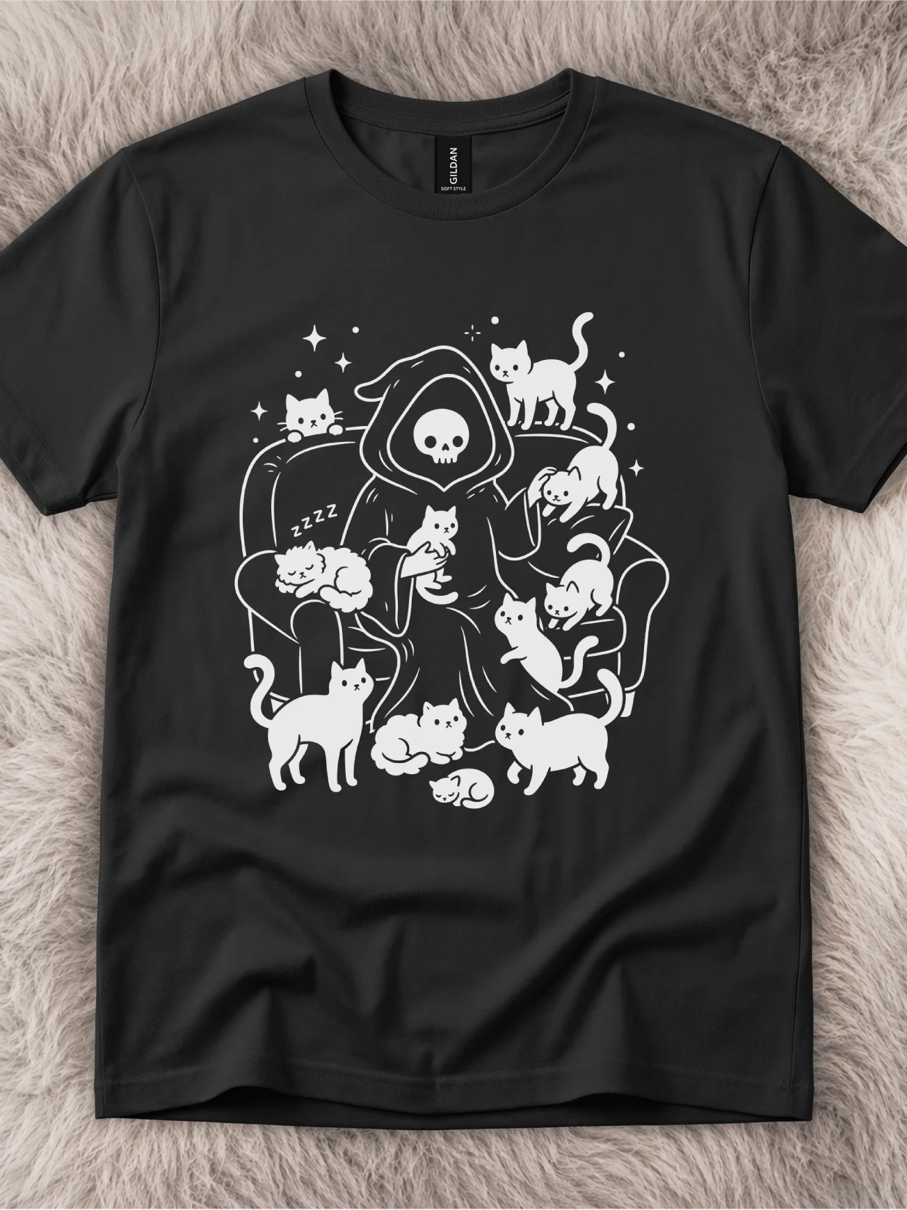 Grim Keeper White Cat Shirt product image (1)