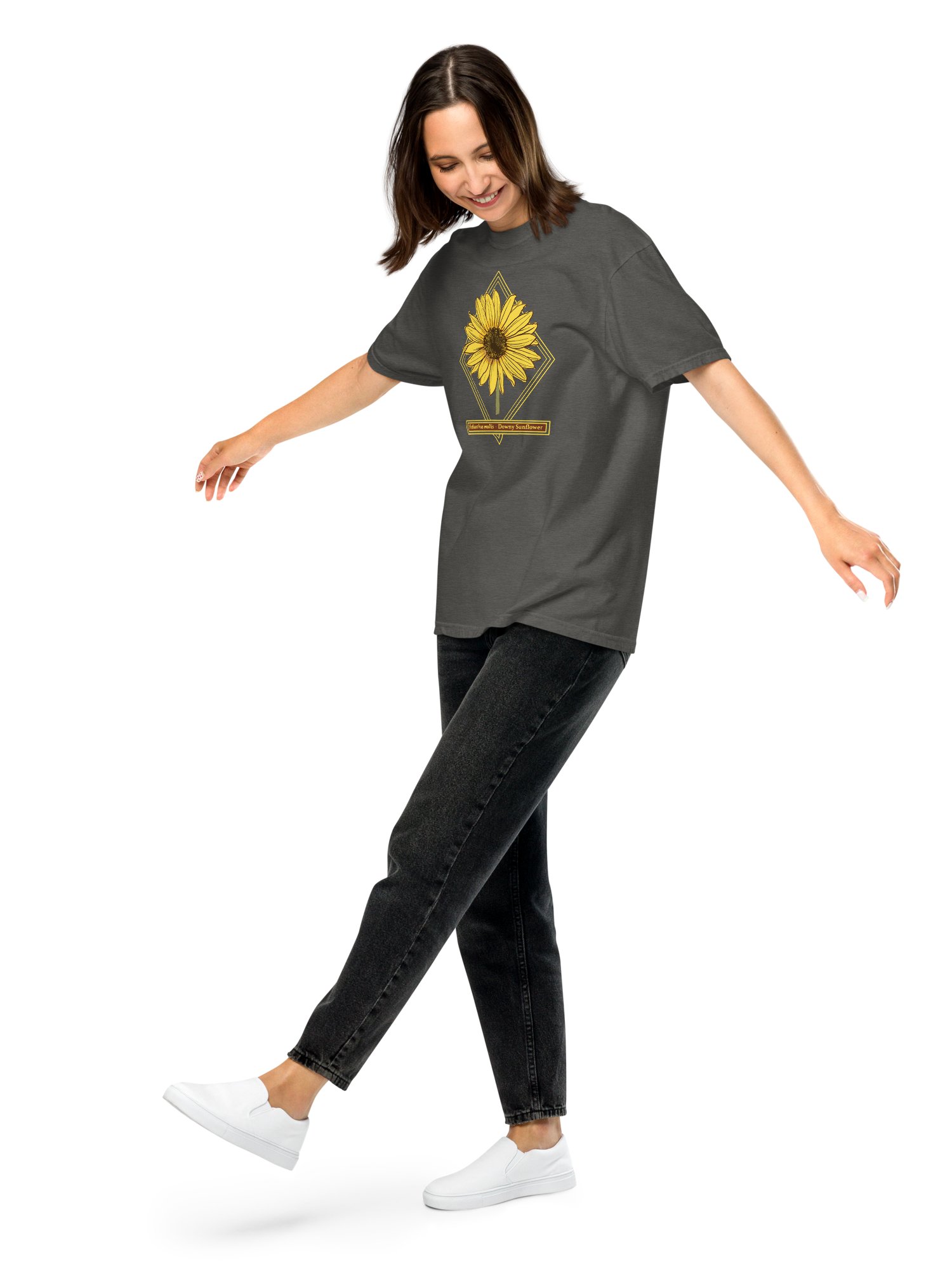 Helianthus Sunflower Unisex Heavyweight 100% Cotton T-Shirt product image (60)
