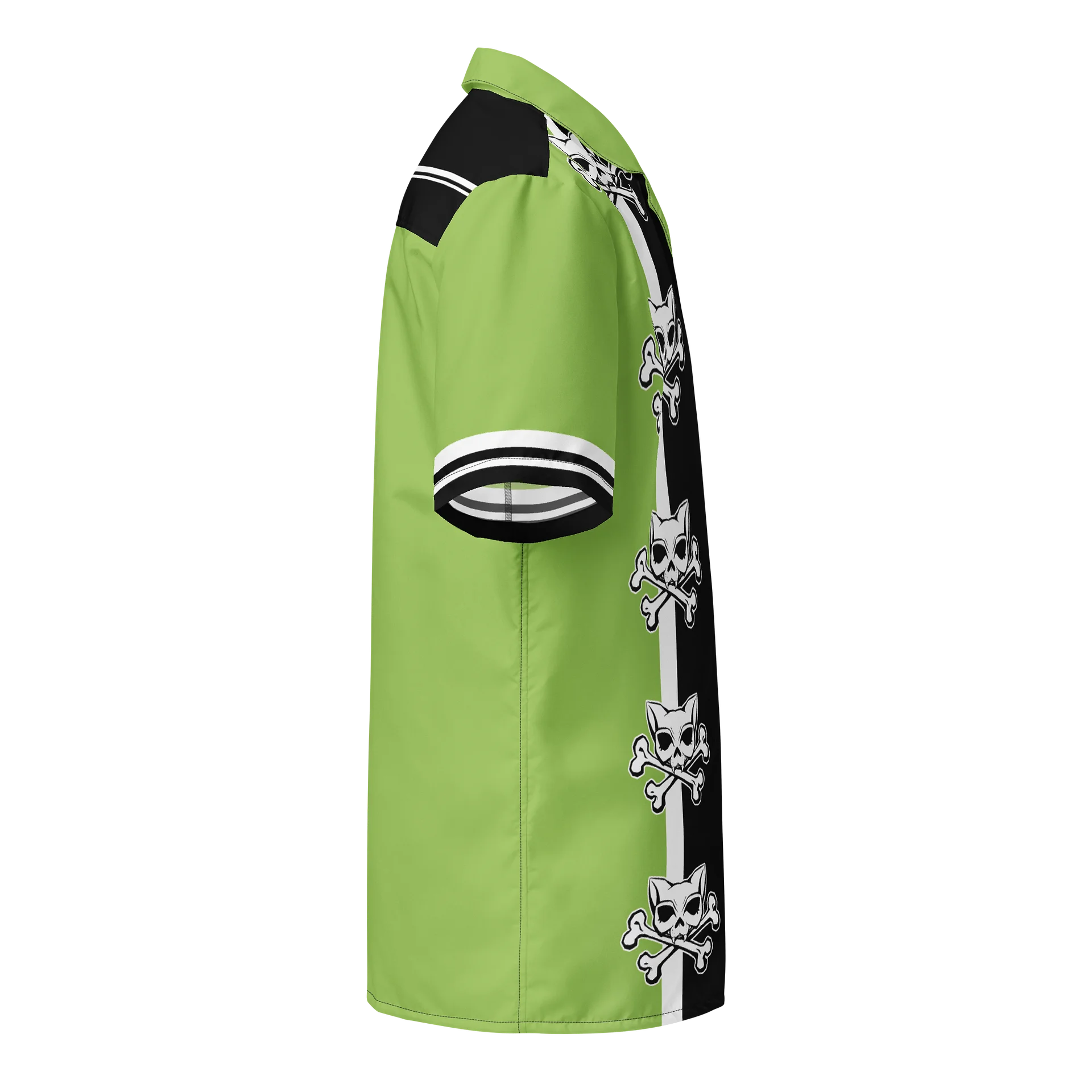 Apple Green Kat Skull Bowling Shirt product image (4)
