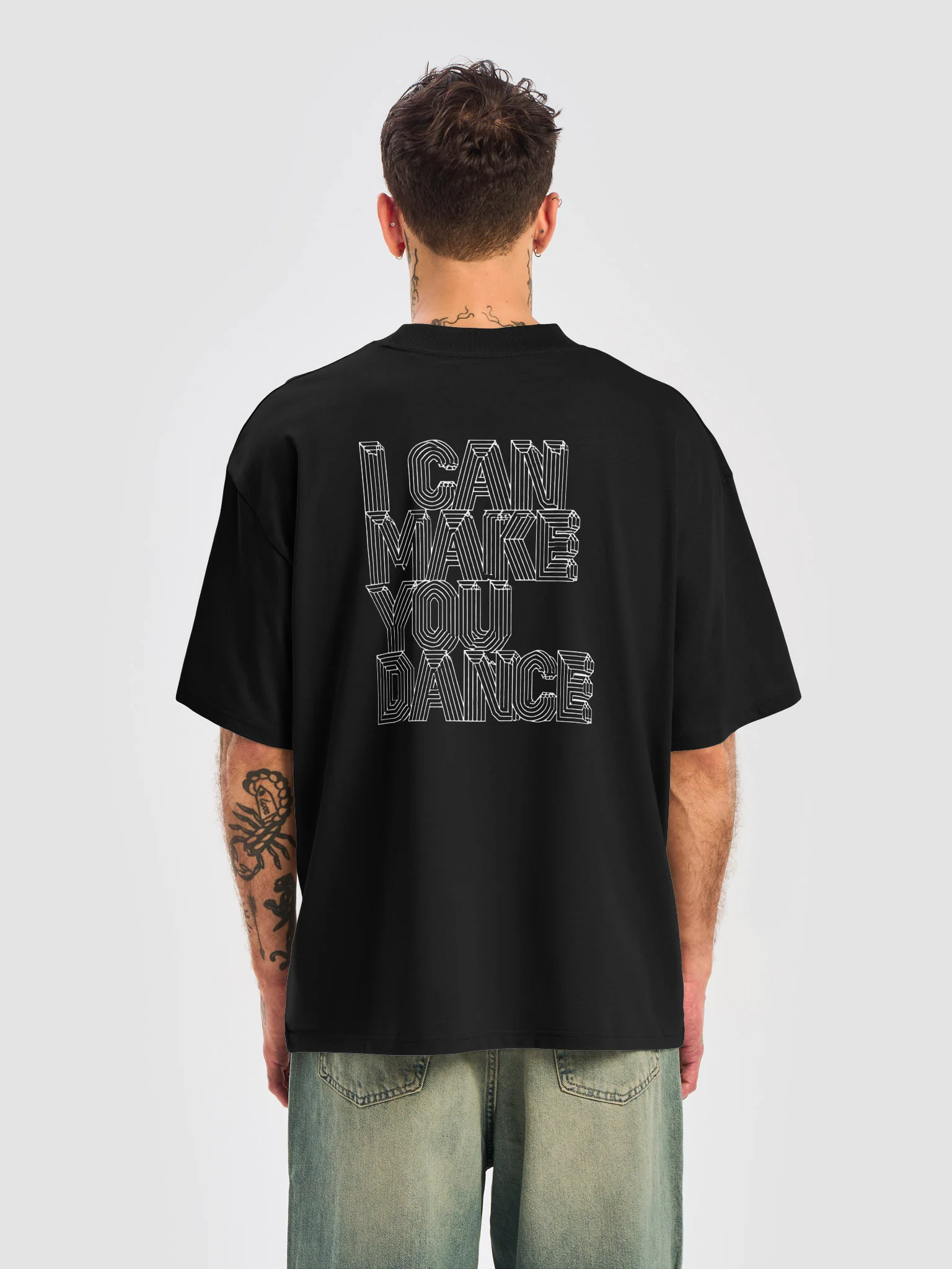 LARGE LABEL LOGO W/I CAN MAKE YOU DANCE (Unisex Organic Oversized T-Shirt) product image (2)