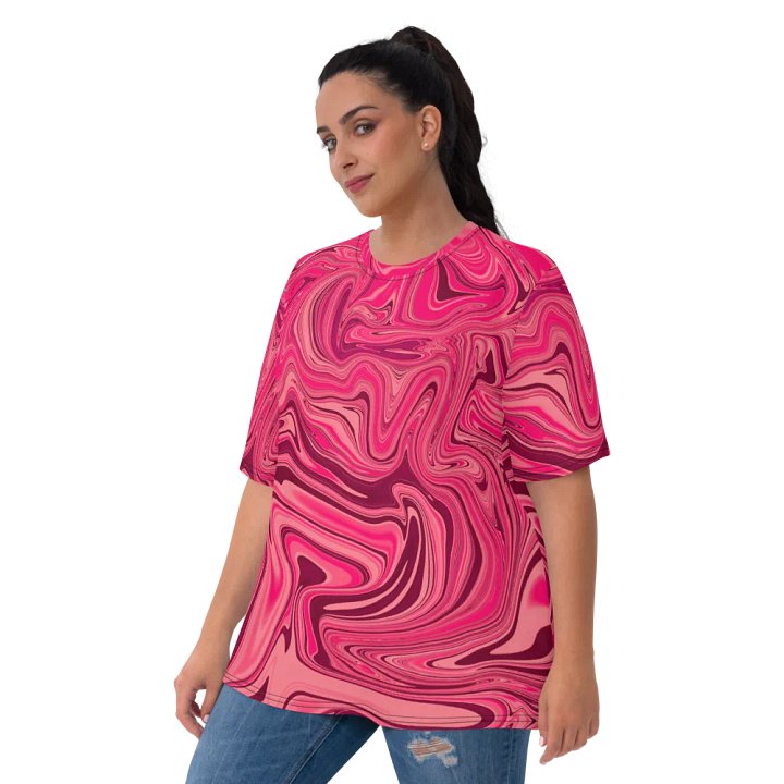 Women's Crew Neck Tshirt - Shades of Magenta Pink Digital Fluid Art product image (1)