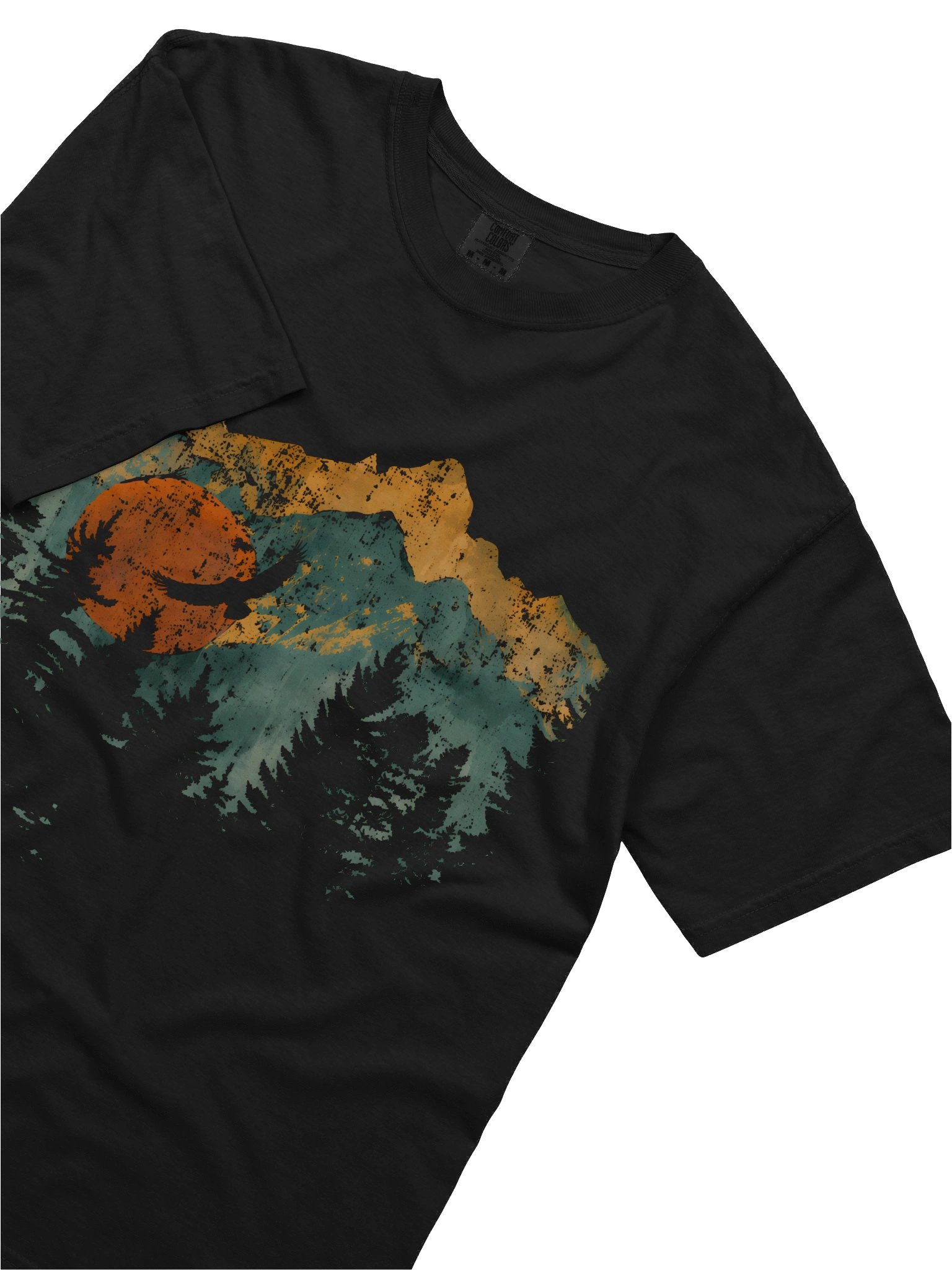 Vintage Soaring Eagle Mountain T-Shirt – Distressed Forest Sunset Wildlife Apparel product image (3)