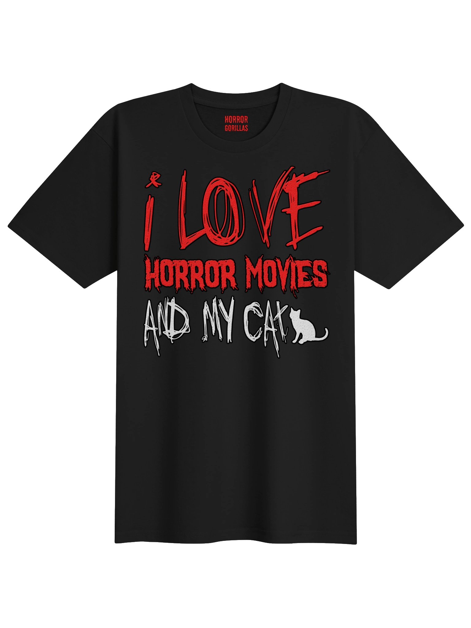 I Love Horror Movies And My Cat T-Shirt product image (1)