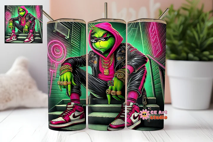 Grinch Tumbler Wrap PNG product image (1)