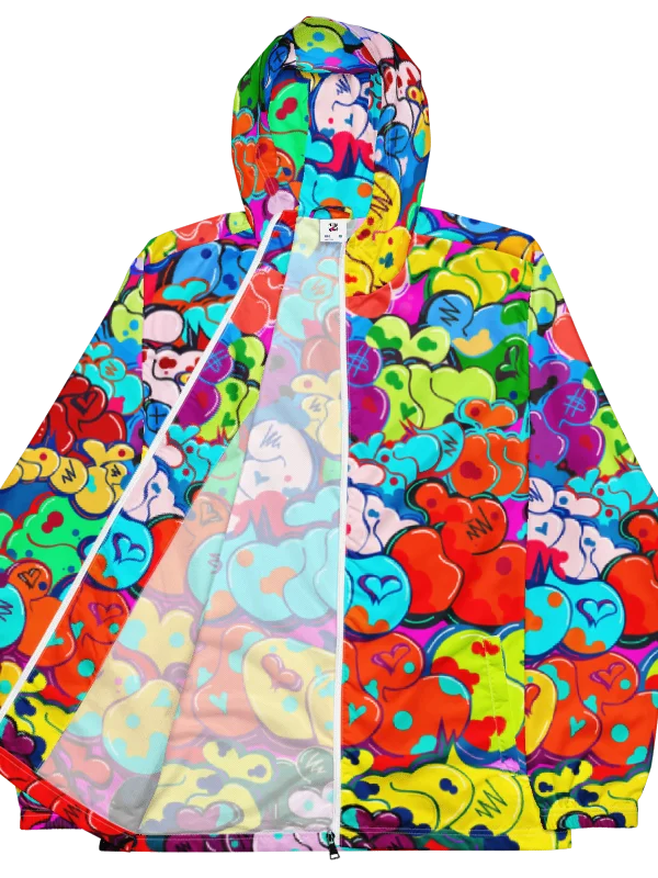 INDIE184 BUBBLE PATTERN ALL-OVER WINDBREAKER (UNISEX) product image (2)
