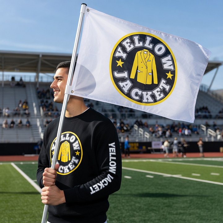 Yellow Jacket Circle Flag - (White) product image (1)