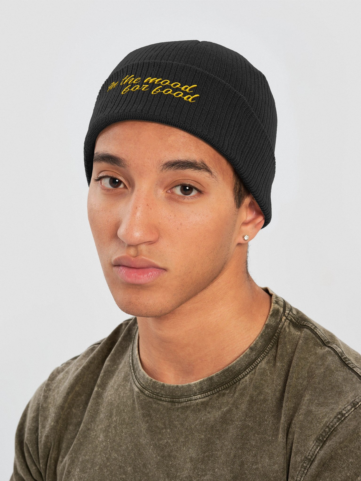 In The Mood For Food – Organic Ribbed Beanie – Mustard product image (1)