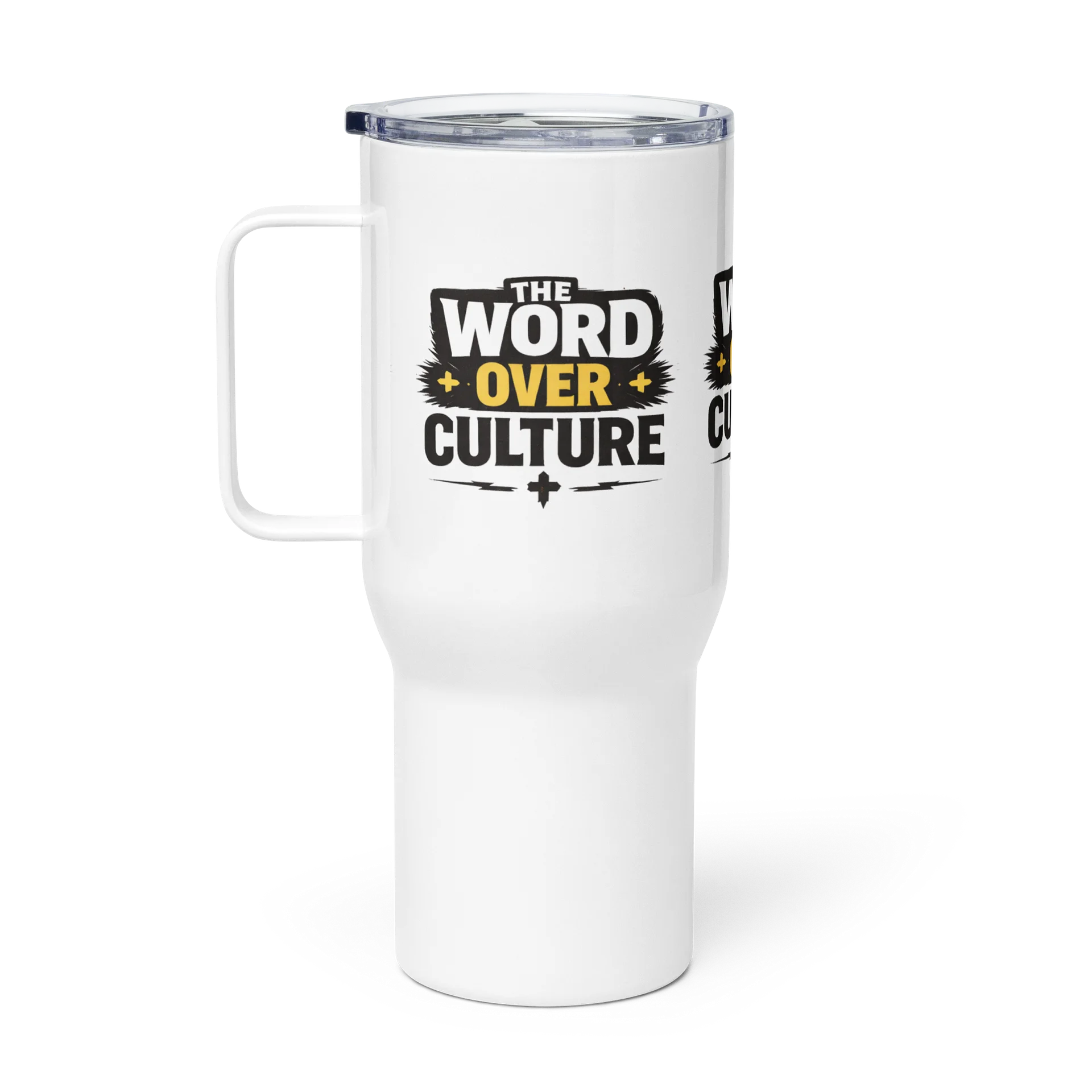 The word Over Culture Travel Mug product image (1)
