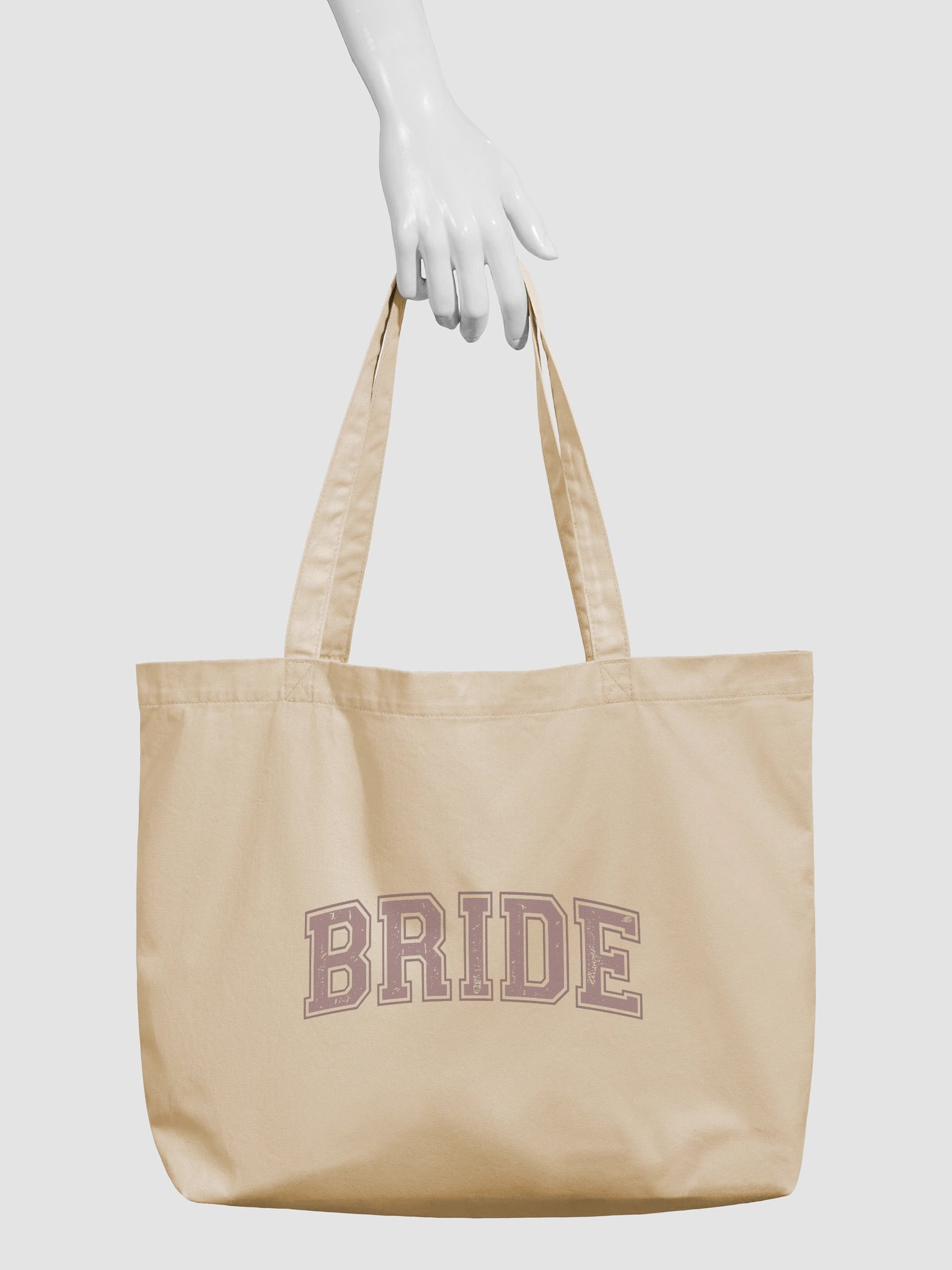 BRIDE Varsity Organic Cotton Tote Bag | Bridal Wedding Tote product image (6)