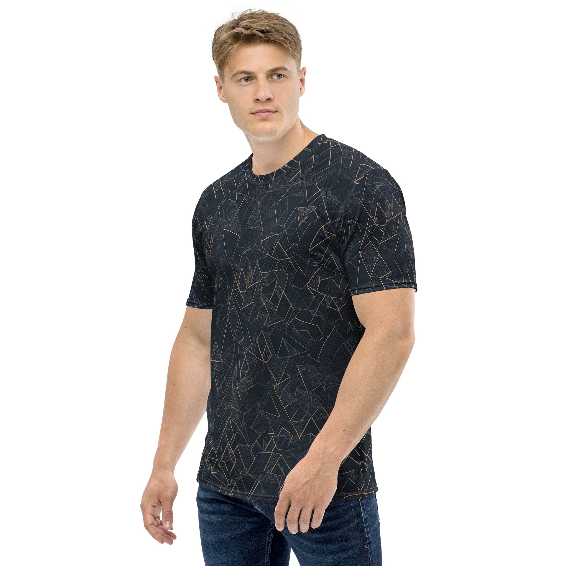 Bold Black Geometric Triangle Tee for Modern Style product image (3)