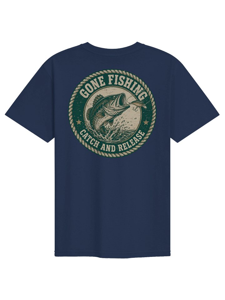 Gone Fishing T-Shirt | Vintage Bass Fishing Graphic Tee Gift for Fishermen product image (90)