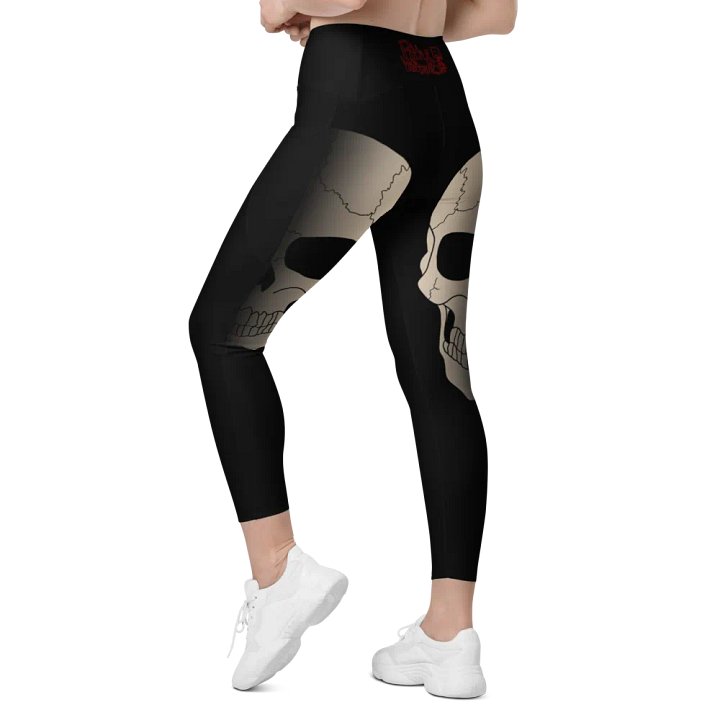 Faded skull crossover leggings with pockets product image (1)