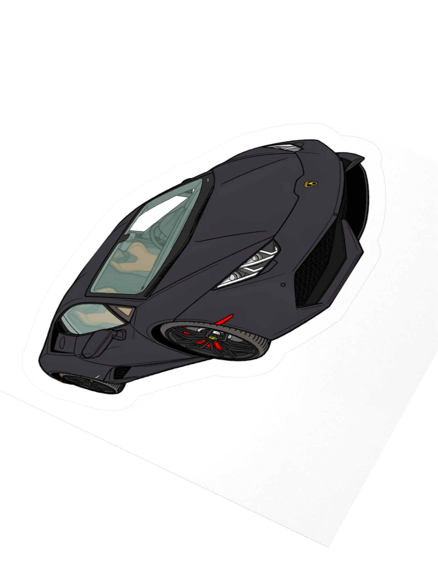 Black Lamborghini Huracan Sticker (Retro, Sketch, Silhouette) product image (9)