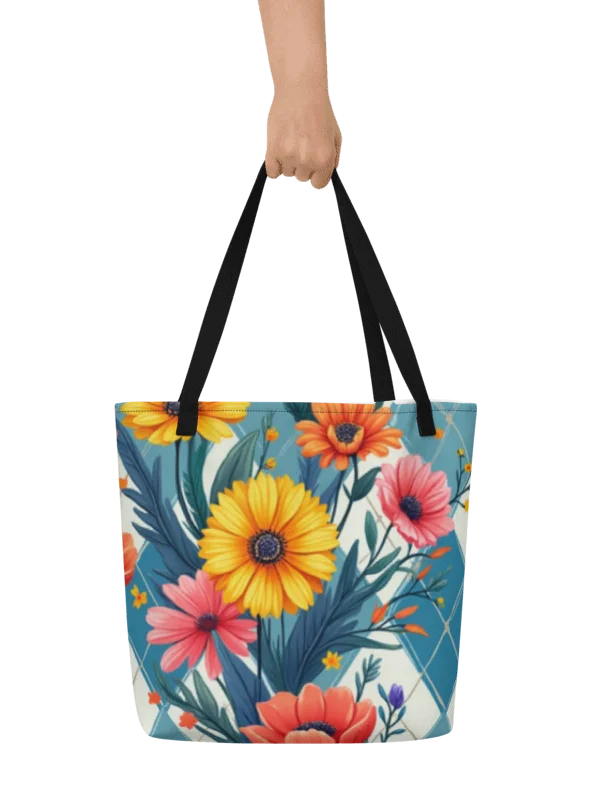 Blossoms Floral Tote With Pocket Bag #714 product image (2)
