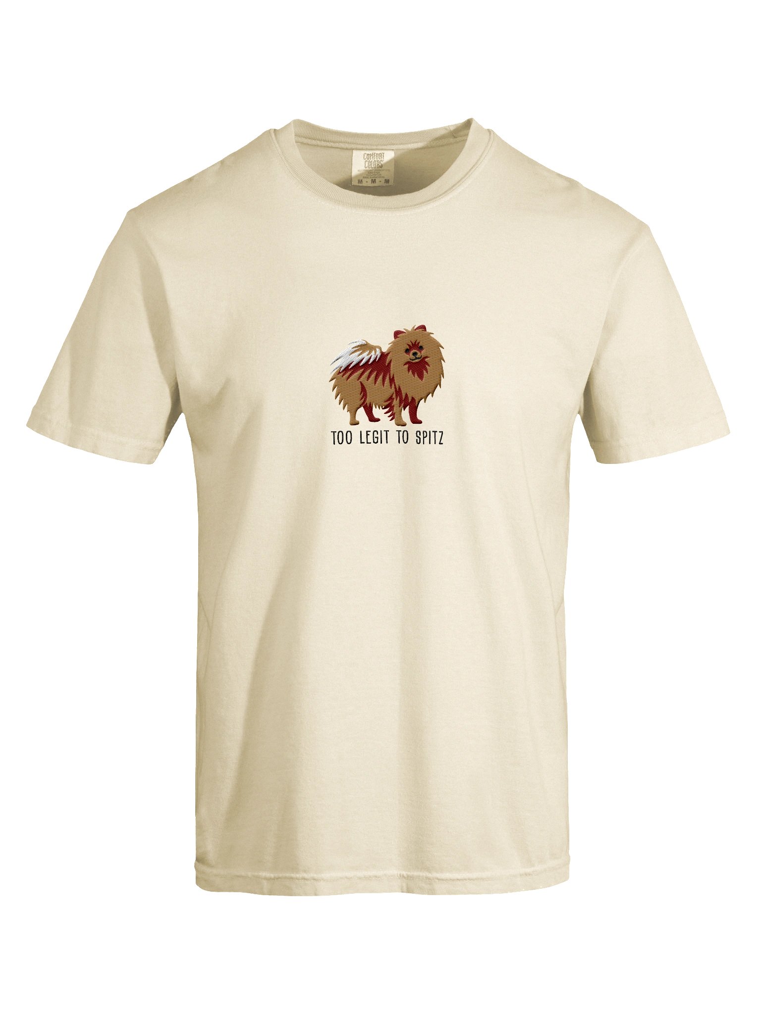 Too Legit to Spitz T-Shirt(Embroidered) of a Pomeranian(Tan) product image (10)