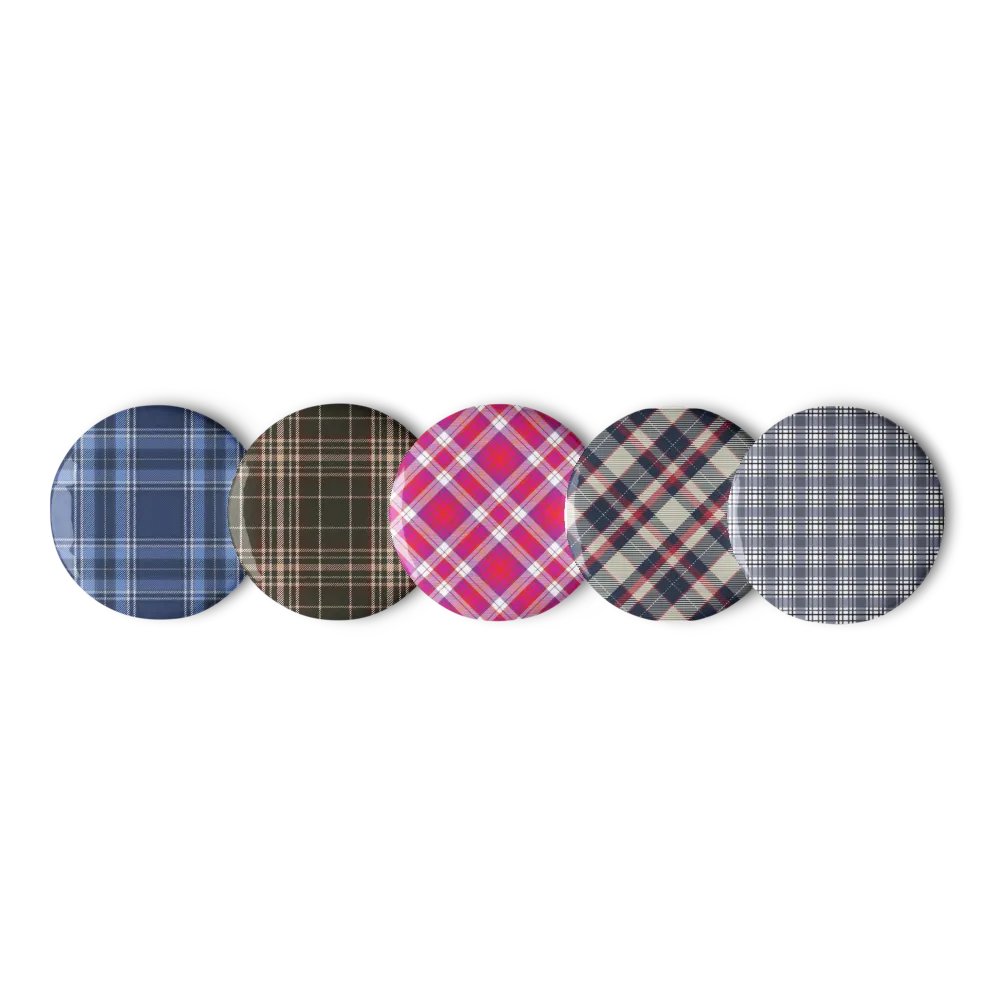 "Pretty Plaid" Pin Button Set product image (3)