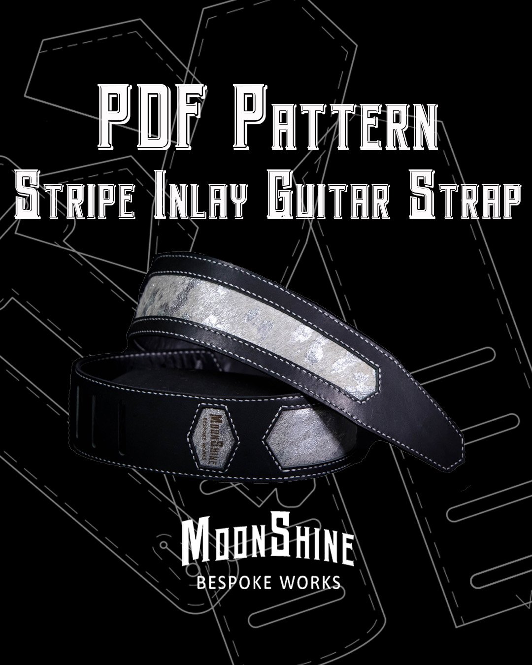 Stripe Inlay Guitar Strap PDF Pattern product image (1)