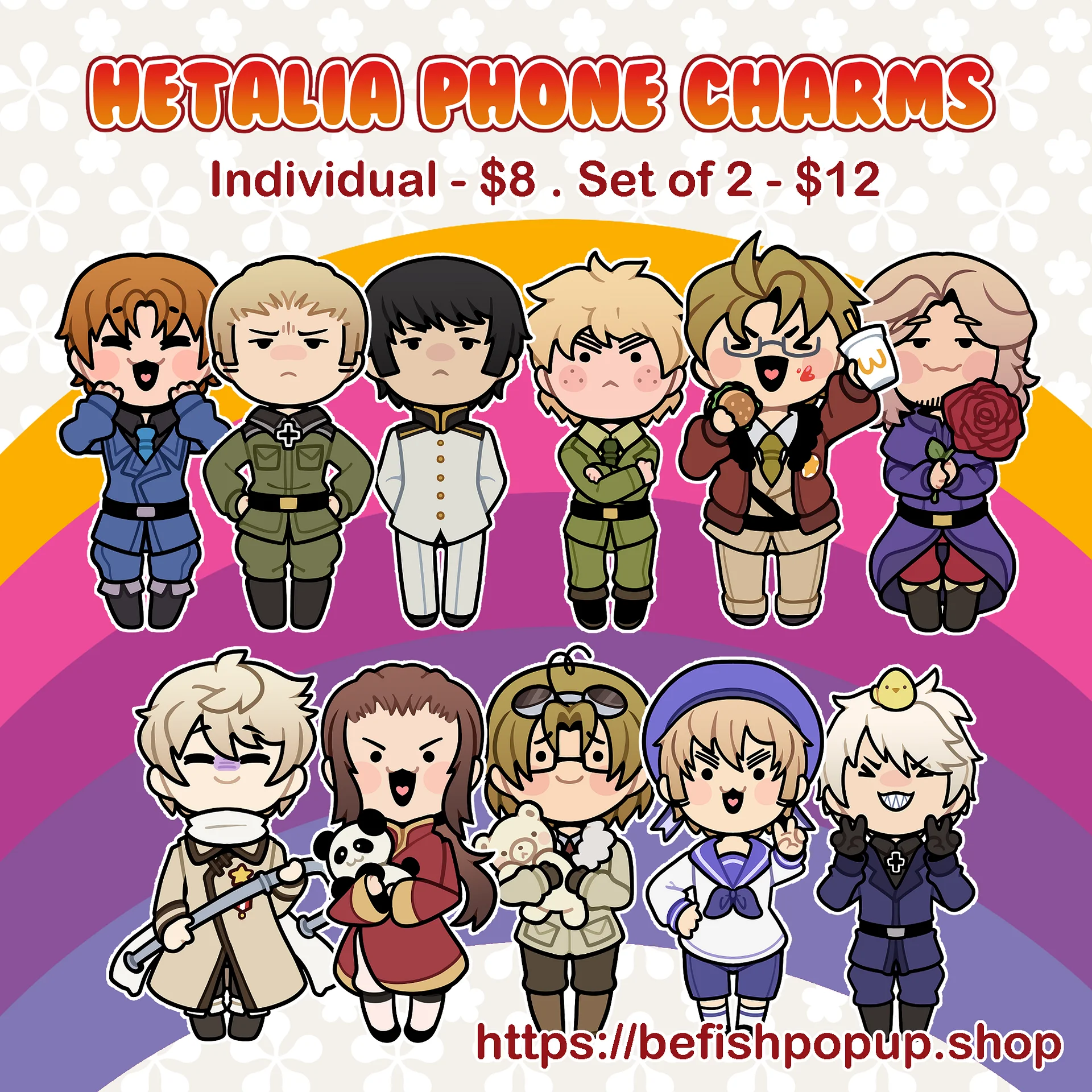 Hetalia Phone Charms | PREORDERS product image (1)