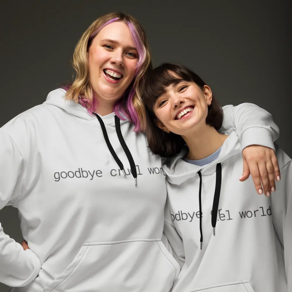 goodbye cruel world, rm -rf / hoodie (light grayscale mode) product image (8)