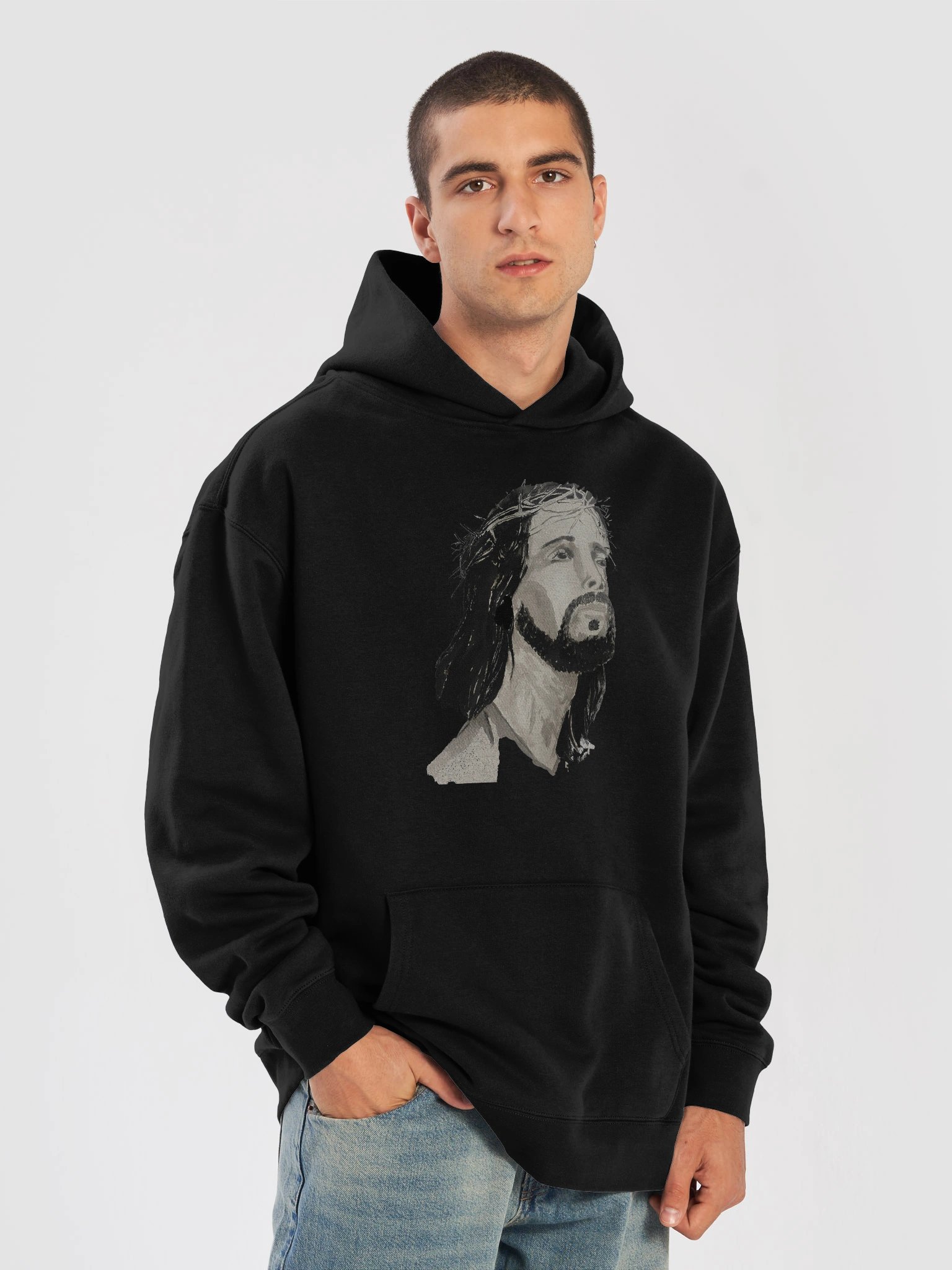 Oversized Comfort Premium Christ Head Hoodie product image (61)