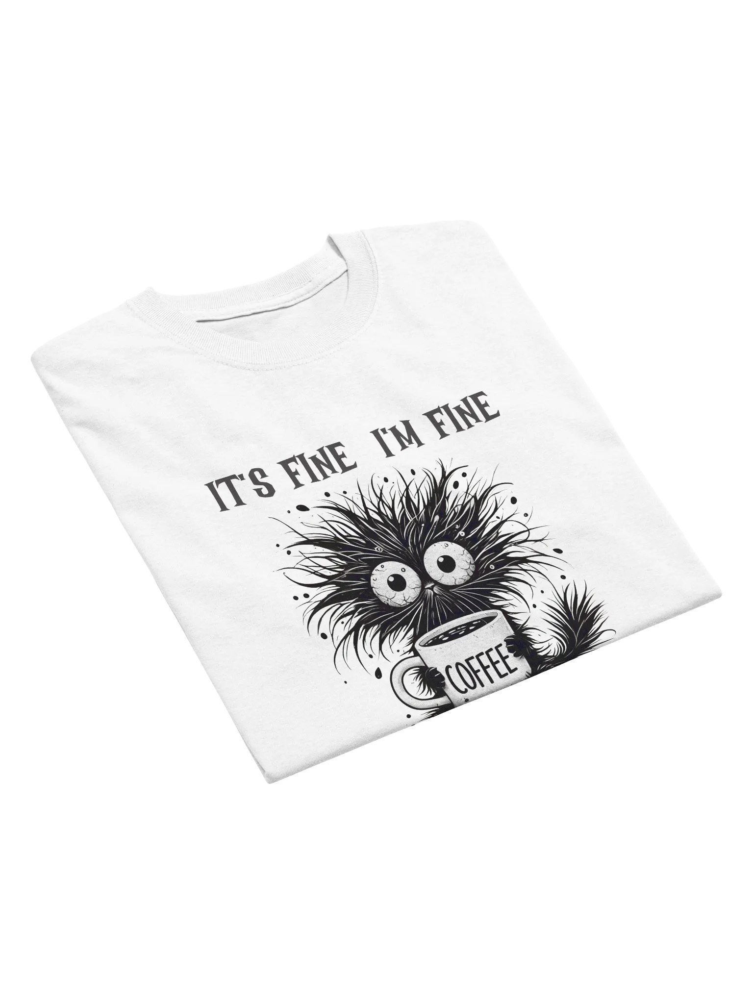 Whimsical Cat It's Fine I'm Fine Everything is Fine Tee product image (9)
