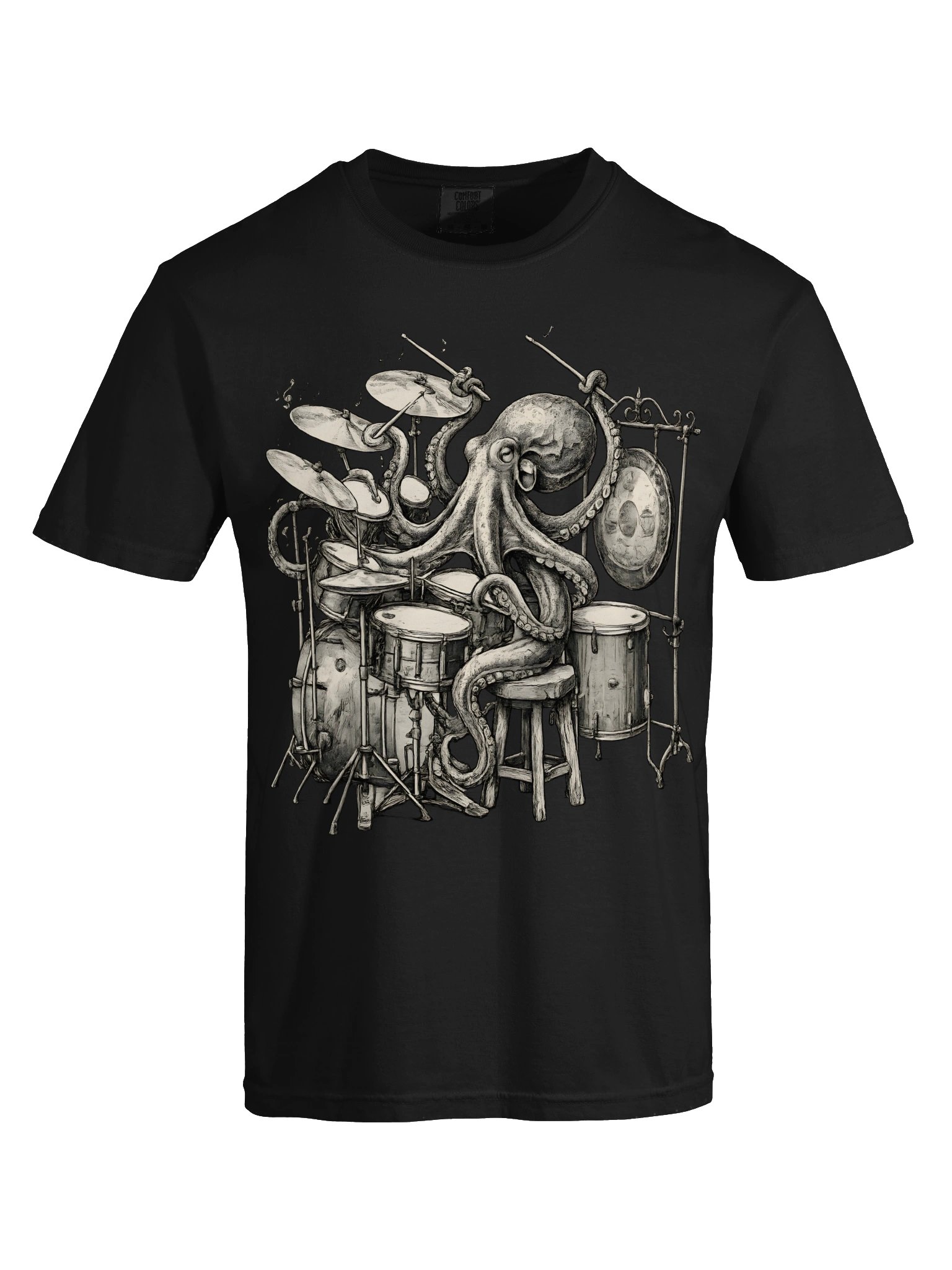 Octopus Drum Set Sketch Tee product image (21)