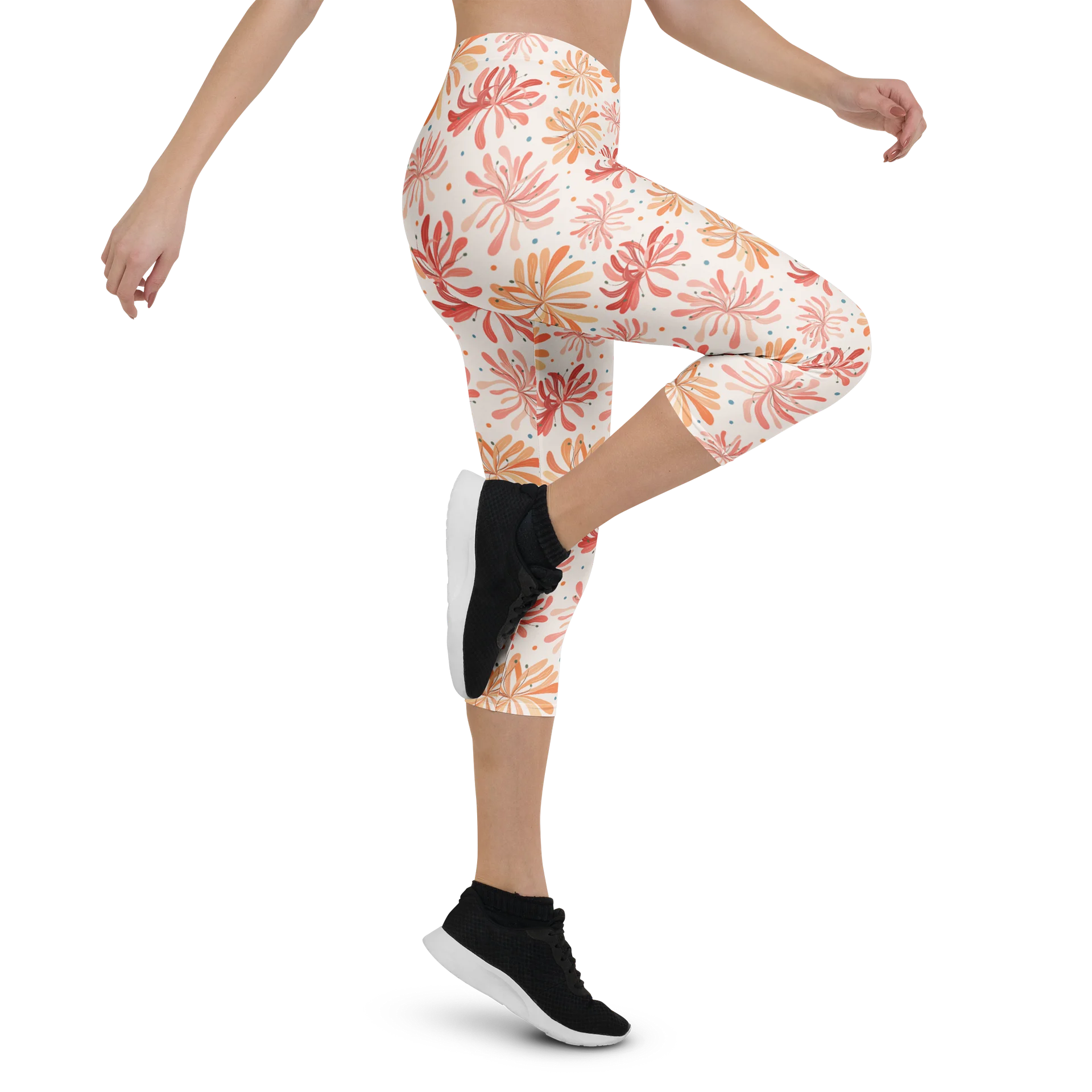 Stylish Blossom Burst Capri Leggings for Everyday Comfort product image (4)