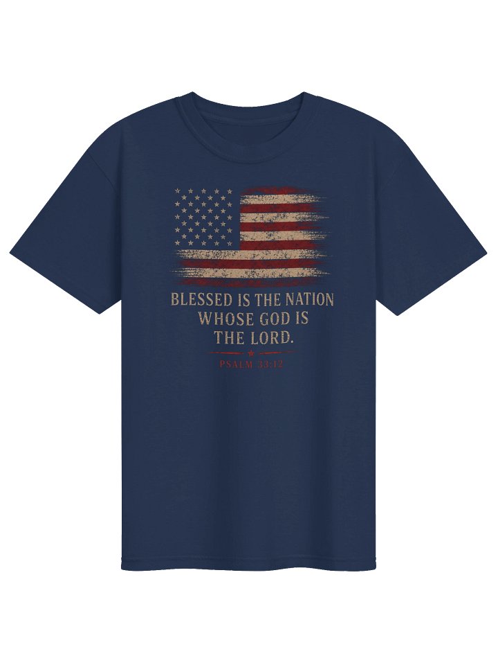 Blessed Nation Psalm 33:12 American Flag Tee product image (1)