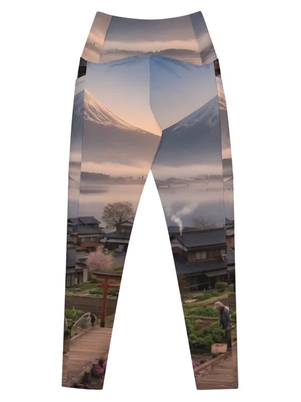Mount Fuji High-Waisted Leggings with Pockets | UPF 50+ product image (2)