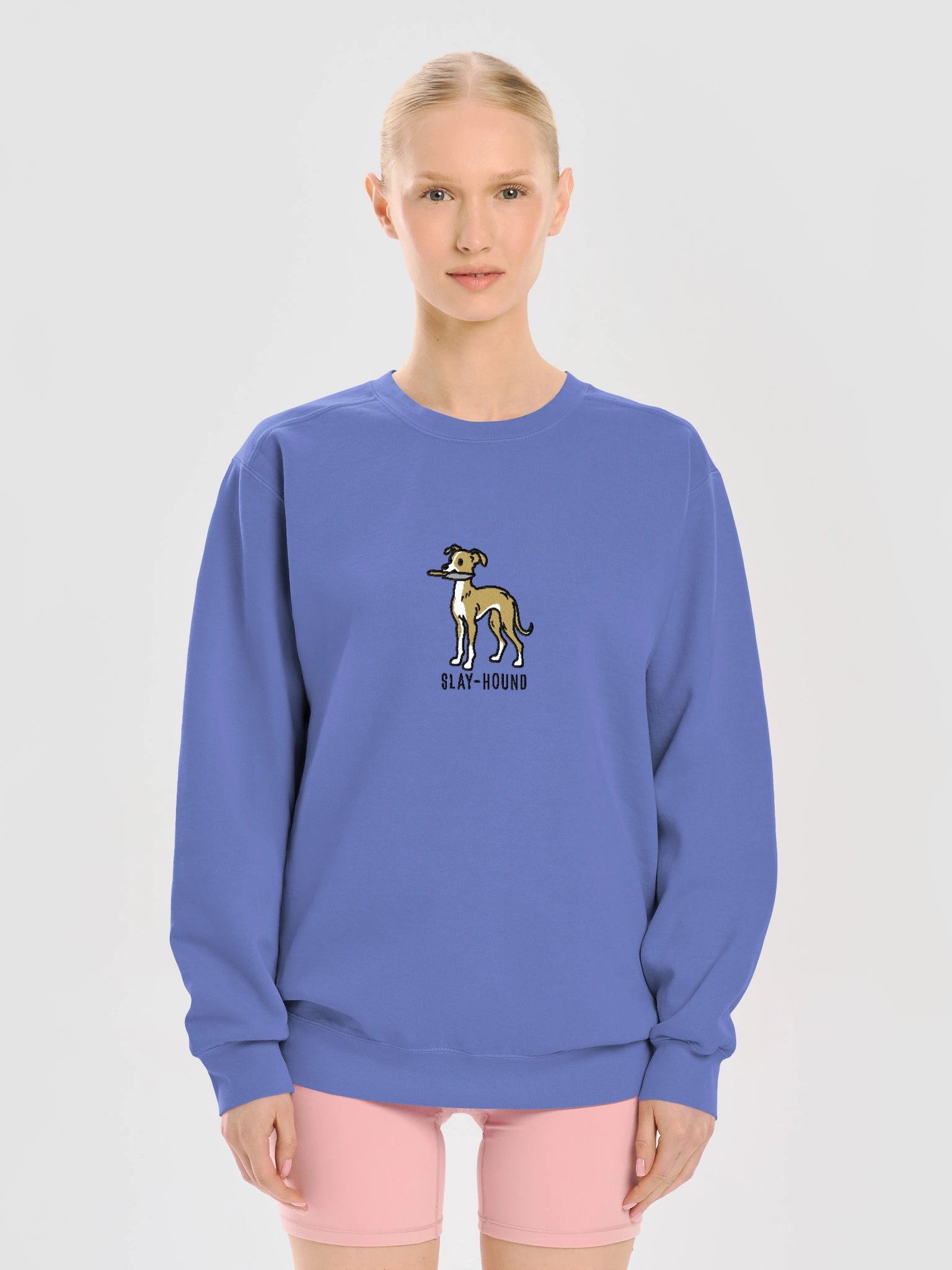 Slay-Hound Funny Chibi-Style Embroidered Premium Sweatshirt for Italian Greyhound(Tan) Owners product image (13)